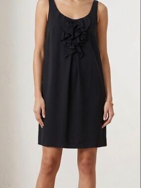 NWT DVF Black Sleeveless Shift Dress w/ Side Pockets & Front/Back Tuck Detail 8